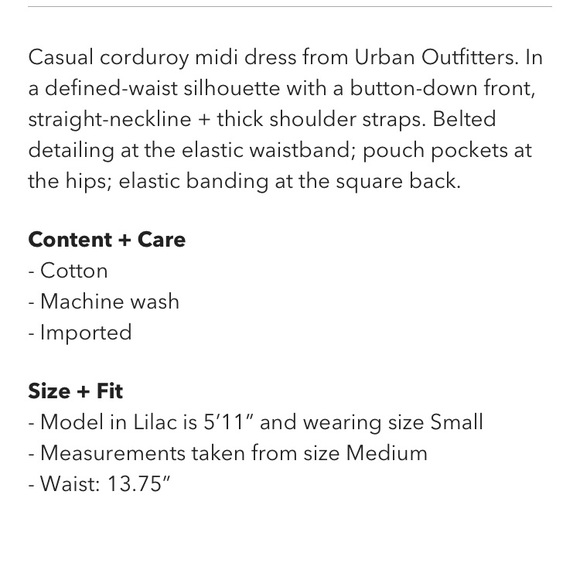 UO Cordelia  Corduroy Midi Dress - Picture 4 of 4